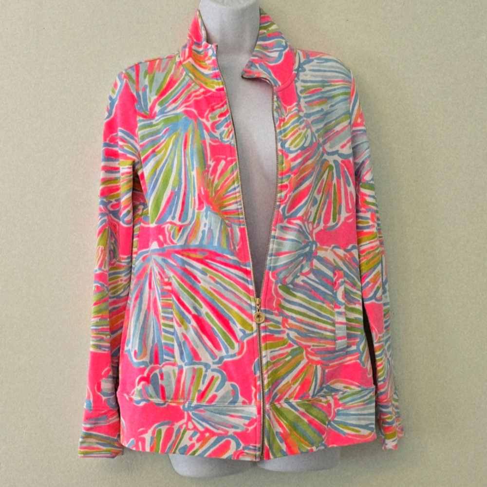 Lilly Pulitzer Athletic Jacket W Size Small. 96% Cotton 4% Spandex